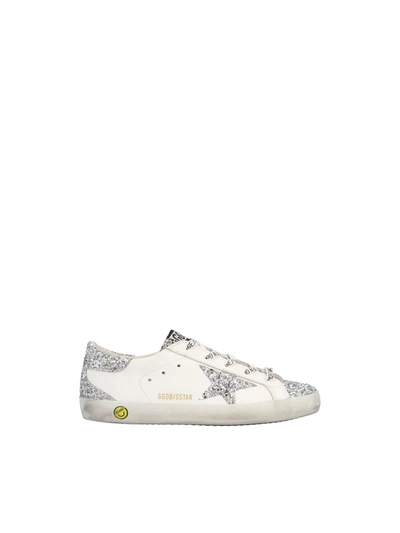 Shop Golden Goose Superstar Sneakers In White And Glitter