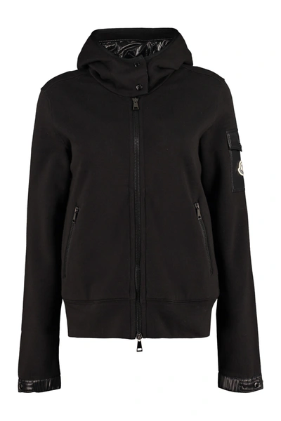 Shop Moncler Hooded Nylon Jacket In Black