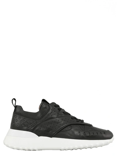 Shop Tod's Smooth Leather Sneaker In Black