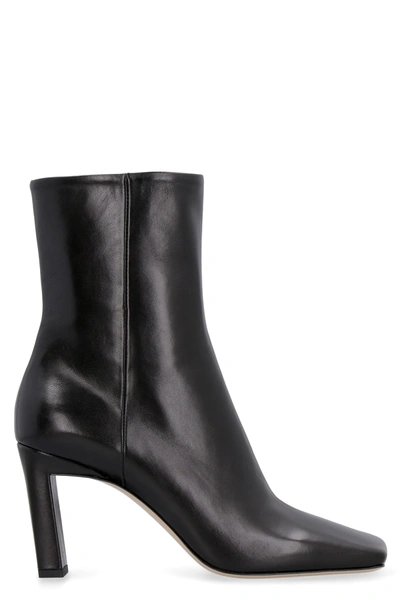 Shop Wandler Isa Leather Ankle Boots In Black