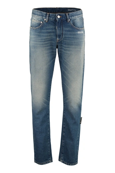 Shop Off-white Slim Fit Jeans In Denim