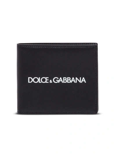 Shop Dolce & Gabbana Leather Wallet With Logo In Black