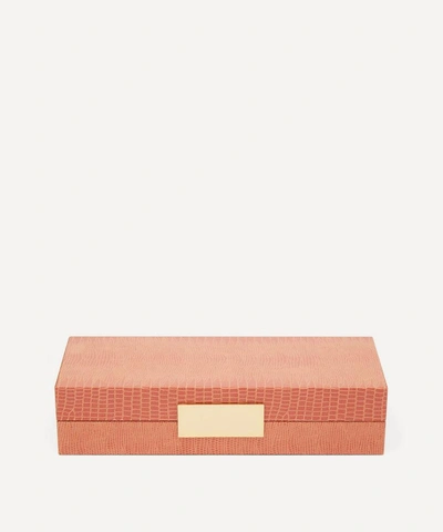 Shop Addison Ross Orange Faux Crocodile Box In Orange Crocodile