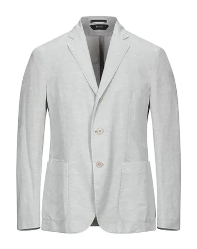 Shop Z-zegna Z Zegna Man Blazer Light Grey Size 44 Linen, Cotton