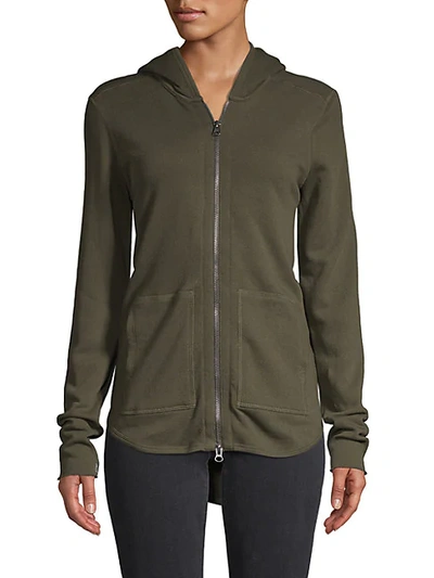 Shop Atm Anthony Thomas Melillo Hooded High-low Cotton Jacket