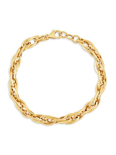 Shop Saks Fifth Avenue 14k Yellow Gold Oval Interlock Bracelet