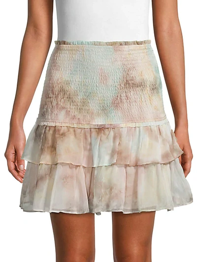 Shop Allison New York Tie-dye Tiered Ruffle Skirt