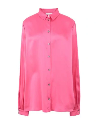Shop Redemption Woman Shirt Fuchsia Size 2 Silk In Pink