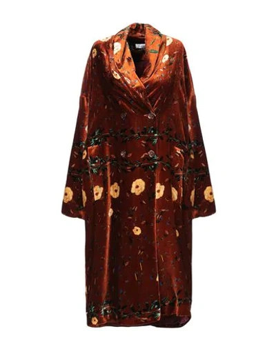 Shop Ailanto Overcoats In Rust