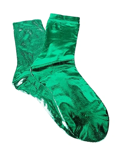 Shop Maria La Rosa Short Socks In Emerald Green