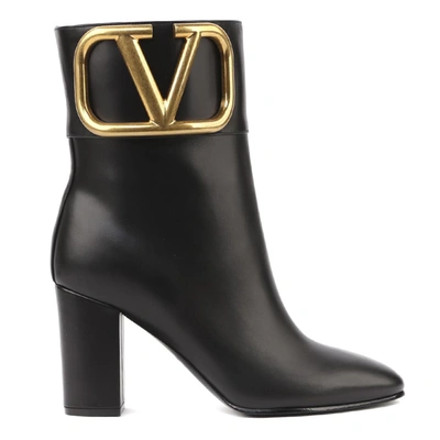 Shop Valentino Supervee Ankle Boots In Smooth Leather In Black