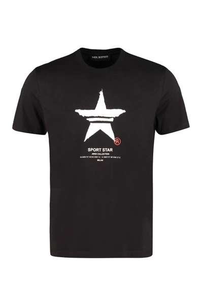 Shop Neil Barrett Printed Cotton T-shirt In Black