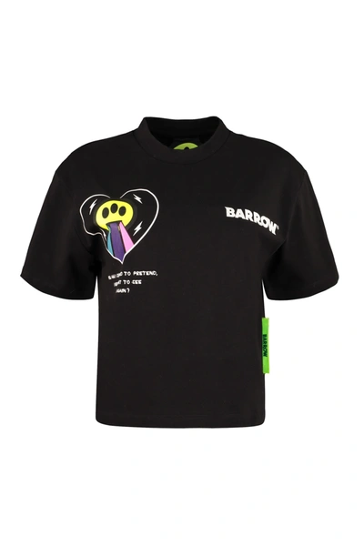 Barrow Smiley Print T-shirt In Black