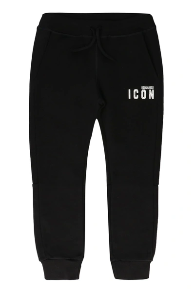 Shop Dsquared2 Stretch Cotton Track-pants In Black