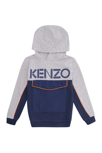Shop Kenzo Cotton Hoodie In Grey