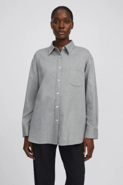 Shop Filippa K Sammy Flannel Shirt In Grey Mel.