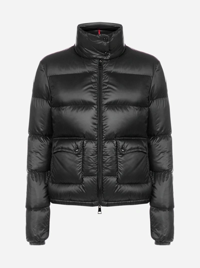 Shop Moncler Lannic Quilted Nylon Cropped Down Jacket In Black