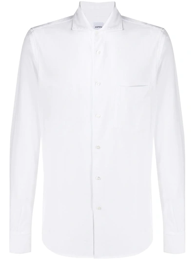 Shop Aspesi Cutaway-collar Pocket Shirt In White