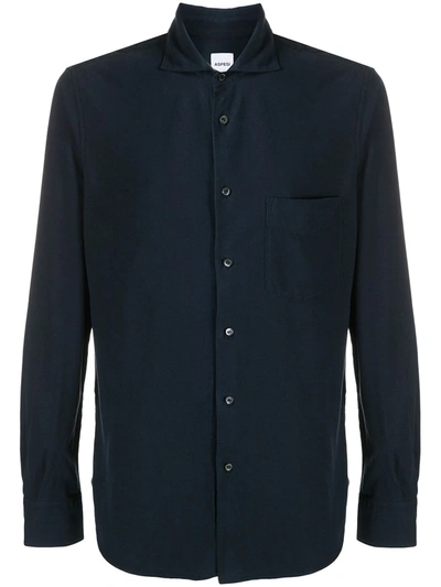 Shop Aspesi Spread Collar Regular-fit Shirt In Blue