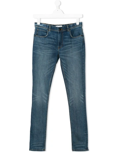 Shop Burberry Teen Skinny Fit Stretch Denim Jeans In Blue