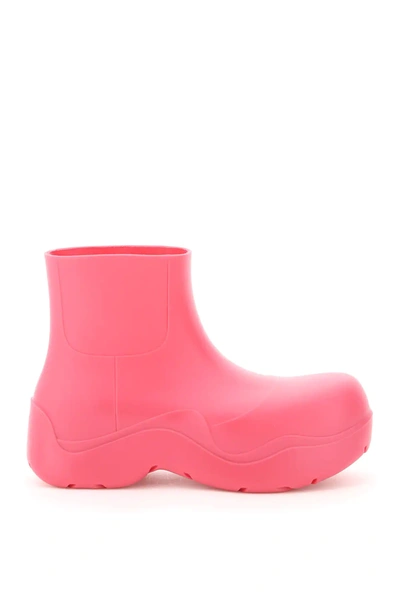Shop Bottega Veneta Bv Puddle Rubber Boots In Fuchsia,pink