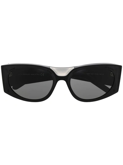 Shop Moncler ml 018 Sunglasses In Black
