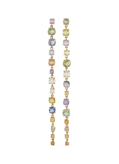 Shop Xiao Wang 'galaxy' Diamond Sapphire Earrings In Multi-colour