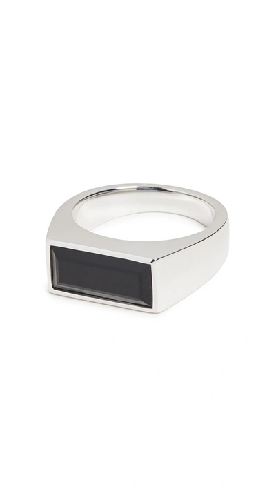 Shop Tom Wood Peaky Ring Polished Black Onyx In Sterling Silver