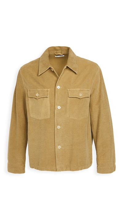 Shop Our Legacy Brushed Cotton Evening Coach Jacket In Khaki Green