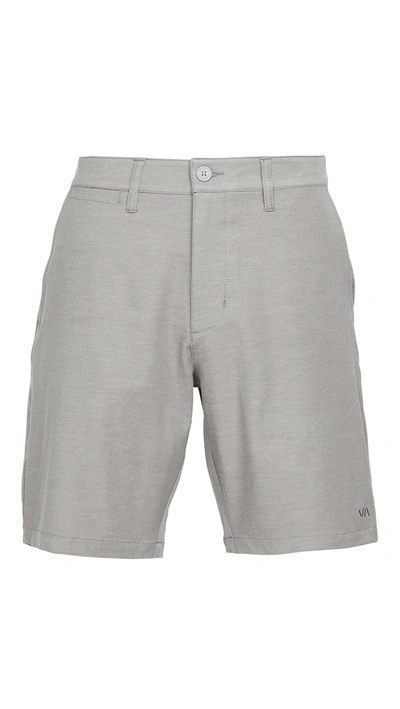 Shop Rvca Back In Hybrid Shorts In Athletic Heather