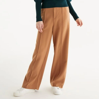 Shop Paisie Wide Leg Trousers With Belt In Camel