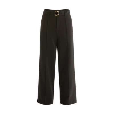 Shop Paisie Wide Leg Trousers With Belt In Black