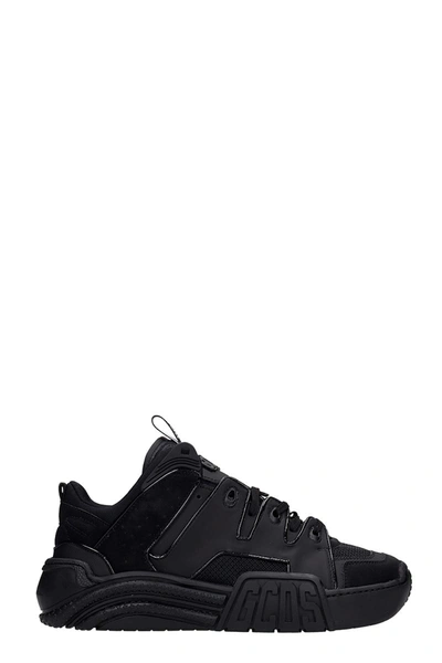 Shop Gcds Slim Skate Sneakers In Black Leather