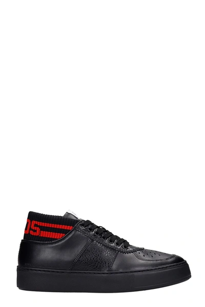 Shop Gcds Bomber Sneakers In Black Leather