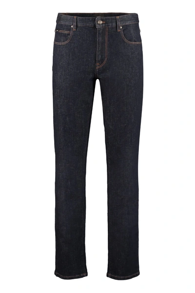 Shop Z Zegna 5-pocket Straight-leg Jeans In Denim