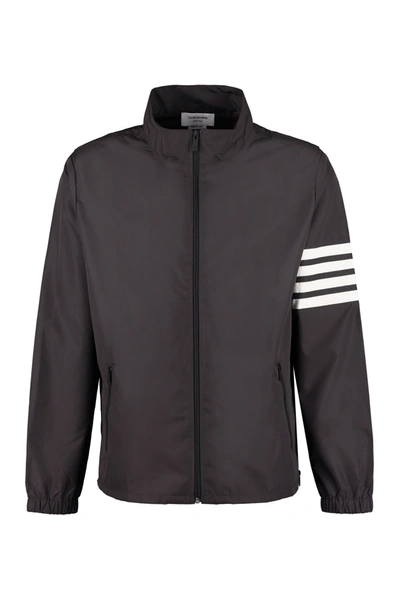 Shop Thom Browne Techno Nylon Windbreaker-jacket In Black