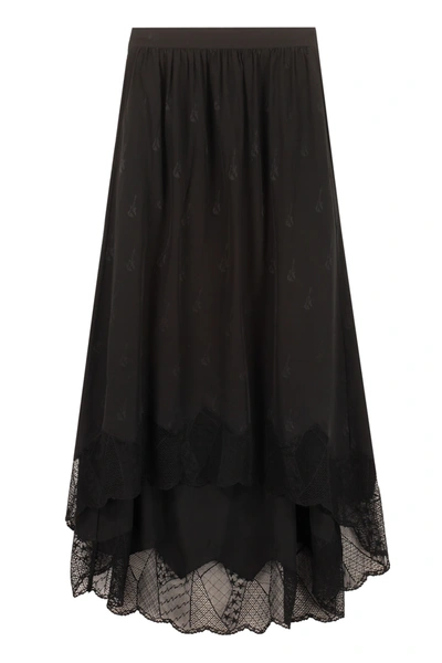 Shop Zadig & Voltaire Joslin Lace Hem Skirt In Black