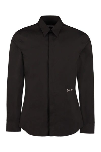 Shop Givenchy Stretch Poplin Shirt In Black