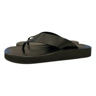 Pre-owned The Row Ginza Black Leather Sandals