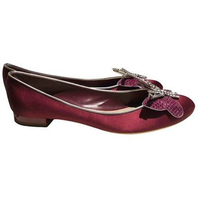 Pre-owned Marc Jacobs Cloth Ballet Flats In Burgundy