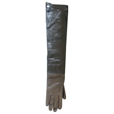 Pre-owned Prada Leather Long Gloves In Multicolour