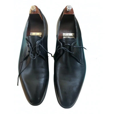 Pre-owned Edward Green Leather Lace Ups In Black