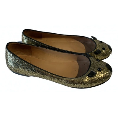Pre-owned Marc Jacobs Gold Glitter Ballet Flats