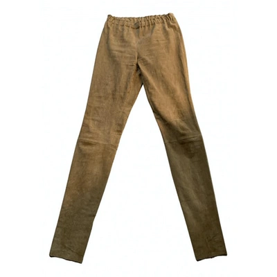 Pre-owned Stouls Beige Suede Trousers