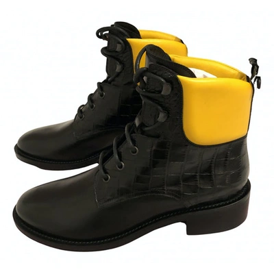 Pre-owned Fabrizio Viti Leather Boots In Black