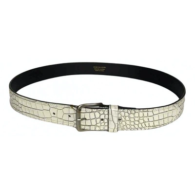 Pre-owned Dries Van Noten White Leather Belt