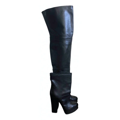 Pre-owned Casadei Leather Boots In Black