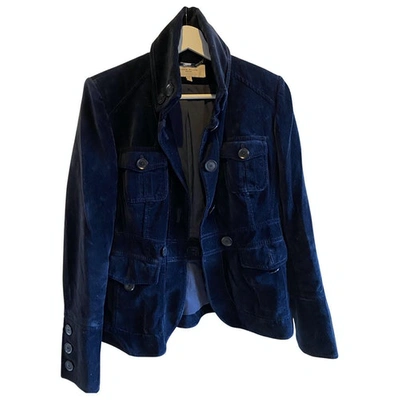 Pre-owned Karen Millen Blue Velvet Jacket