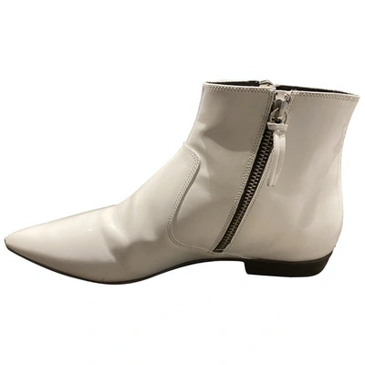 Pre-owned Isabel Marant Leather Ankle Boots In White