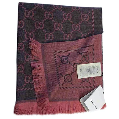 Pre-owned Gucci Pink Wool Scarf